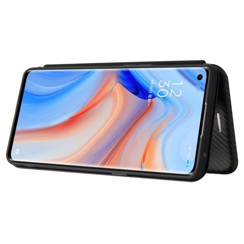 Flip Cover Oppo Find X3 Lite Silicone Carbone Coloré