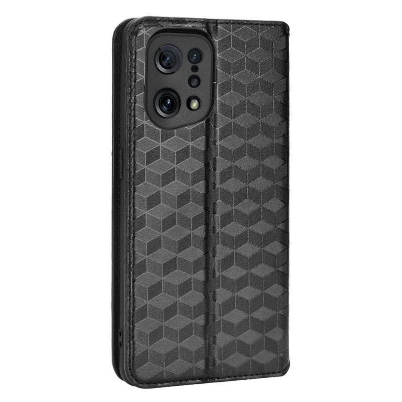 Flip Cover Oppo Find X5 Effet Cuir Diamant