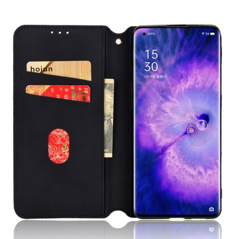 Flip Cover Oppo Find X5 Effet Cuir Diamant