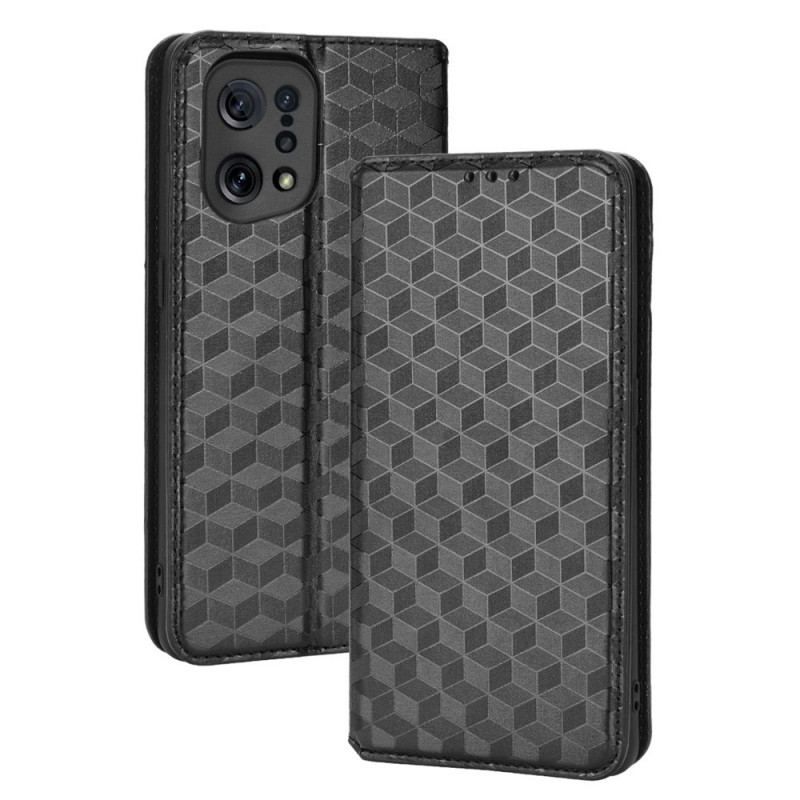 Flip Cover Oppo Find X5 Effet Cuir Diamant