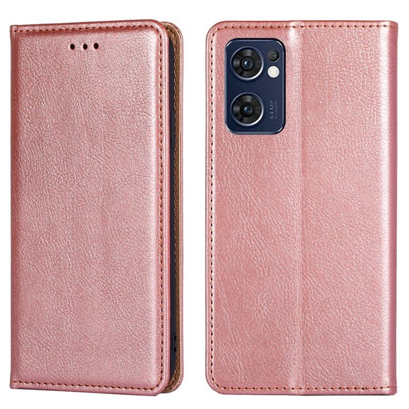 Flip Cover Oppo Find X5 Lite Simili Cuir Coutures