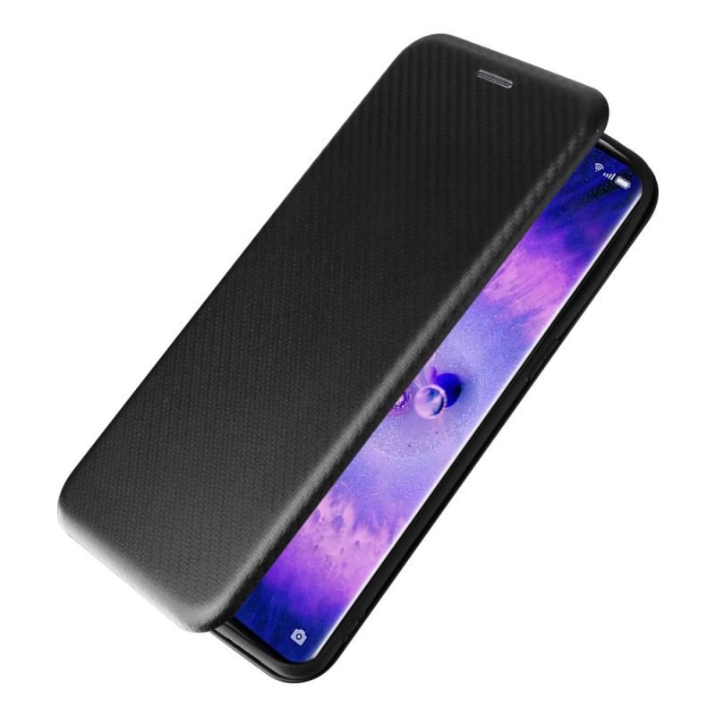 Flip Cover Oppo Find X5 Pro Texture Fibre Carbone