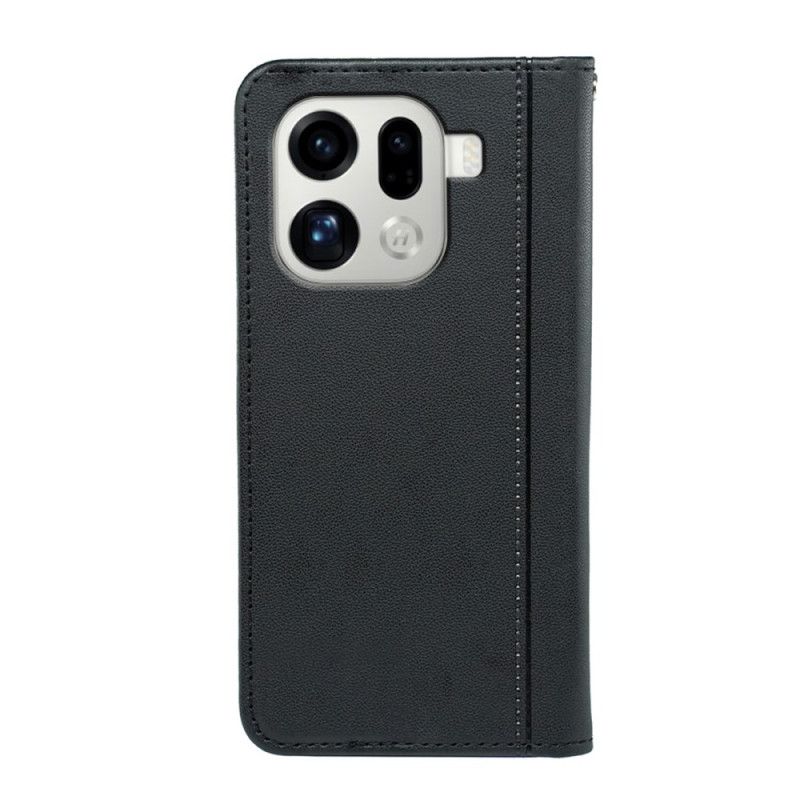 Flip Cover Oppo Find X9 Pro 5G Liseré avec Lanière