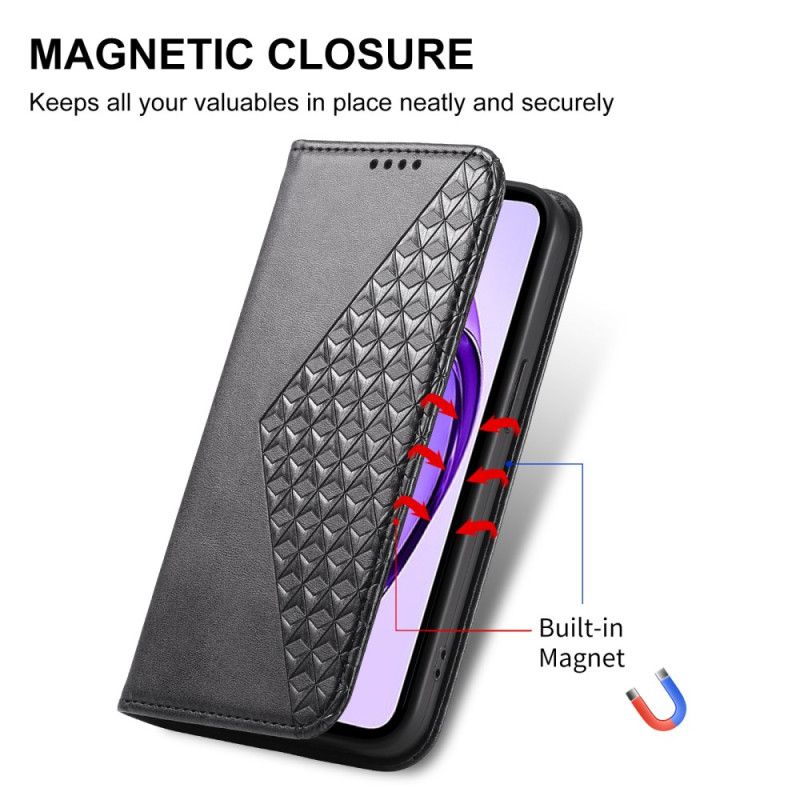Flip Cover Oppo Reno 13F 4G / 5G / FS 5G Losanges et Lanière