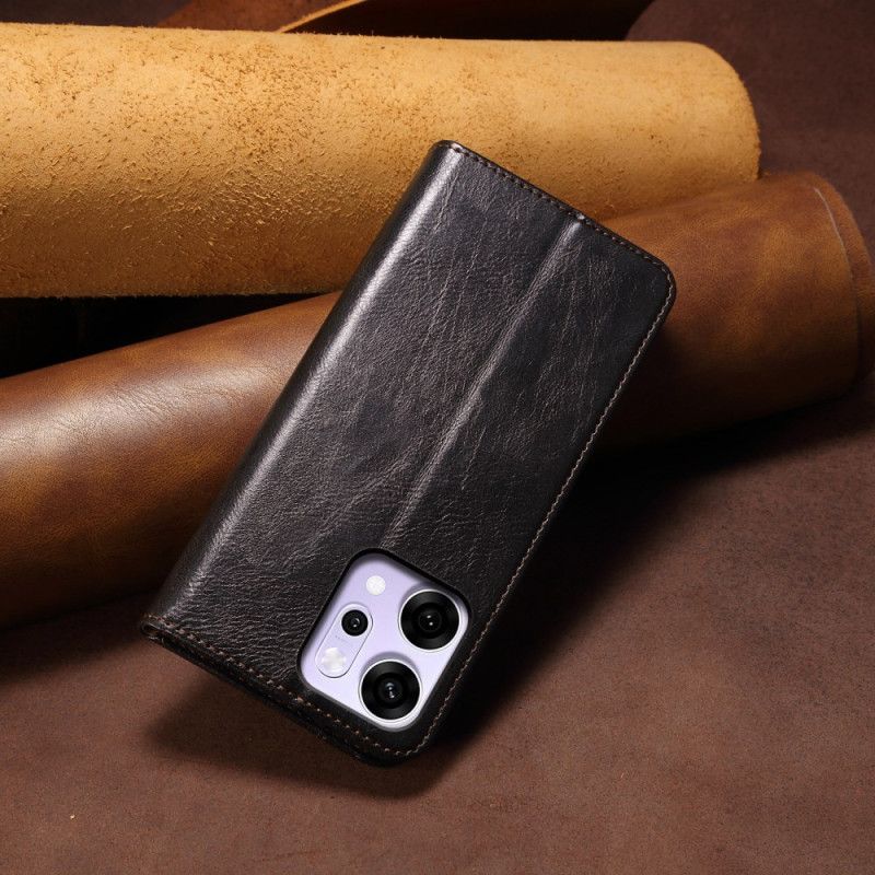 Flip Cover Oppo Reno 14 5G Simili Cuir Ciré