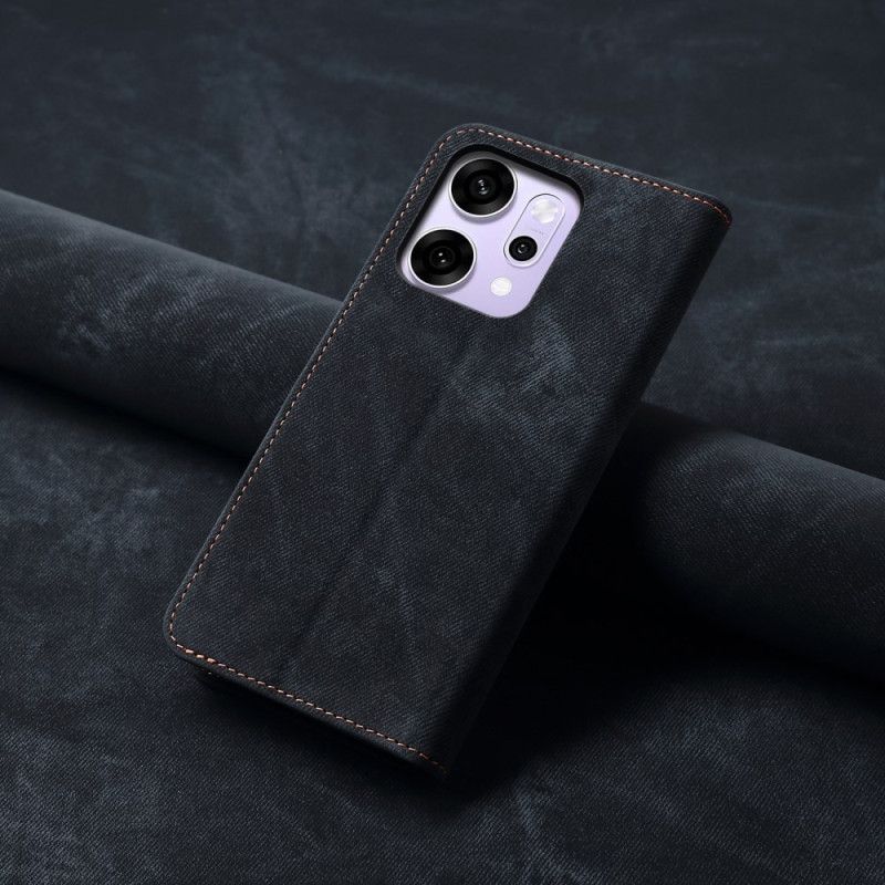 Flip Cover Oppo Reno 14 Pro 5G Tissu Jeans