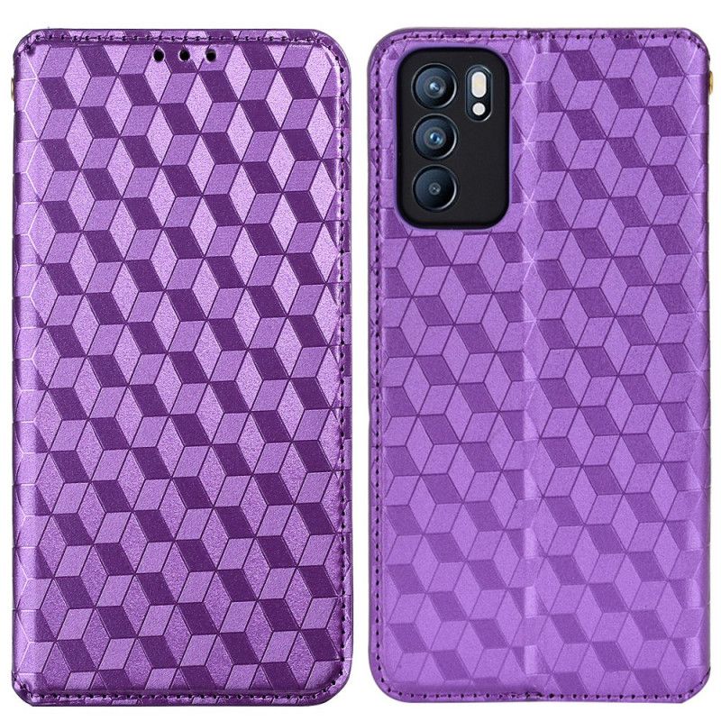 Flip Cover Oppo Reno 6 5G Effet Cuir Diamant 3d