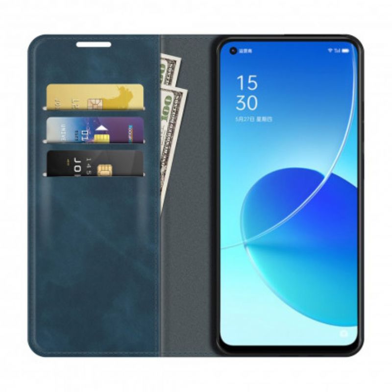 Flip Cover Oppo Reno 6 5G Effet Cuir Douceur