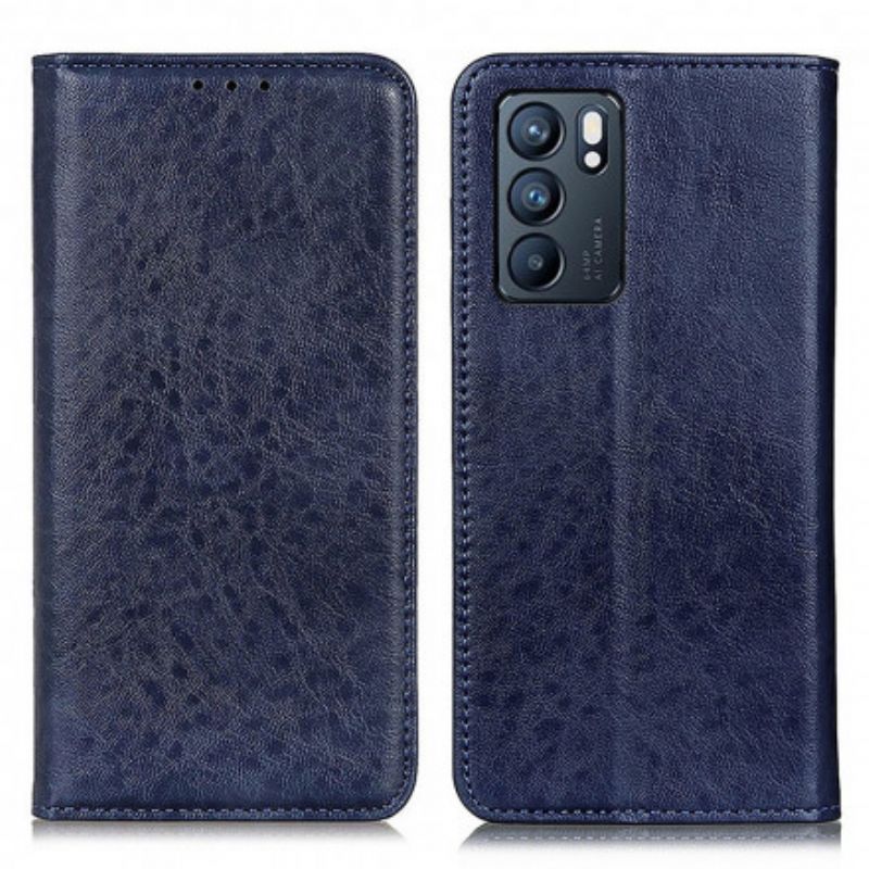 Flip Cover Oppo Reno 6 5G Texture Cuir