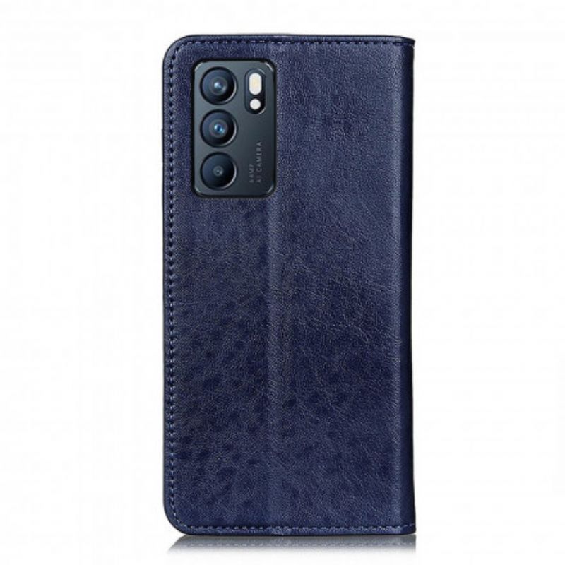 Flip Cover Oppo Reno 6 5G Texture Cuir