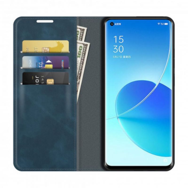 Flip Cover Oppo Reno 6 Pro 5G Effet Cuir Douceur