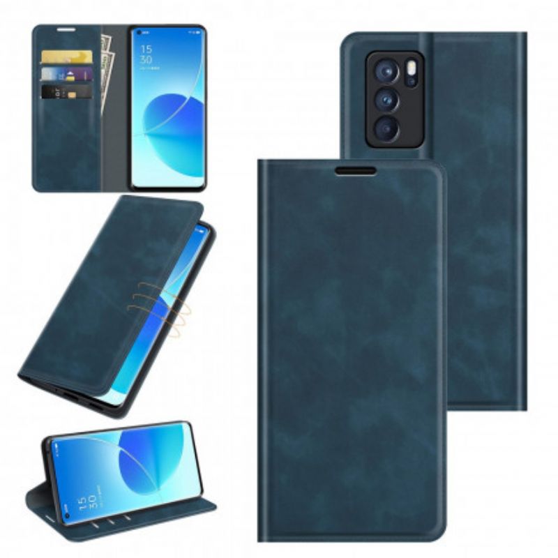 Flip Cover Oppo Reno 6 Pro 5G Effet Cuir Douceur