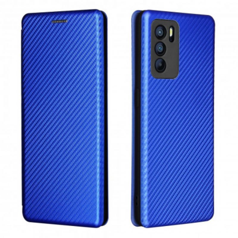 Flip Cover Oppo Reno 6 Pro 5G Silicone Carbone Coloré