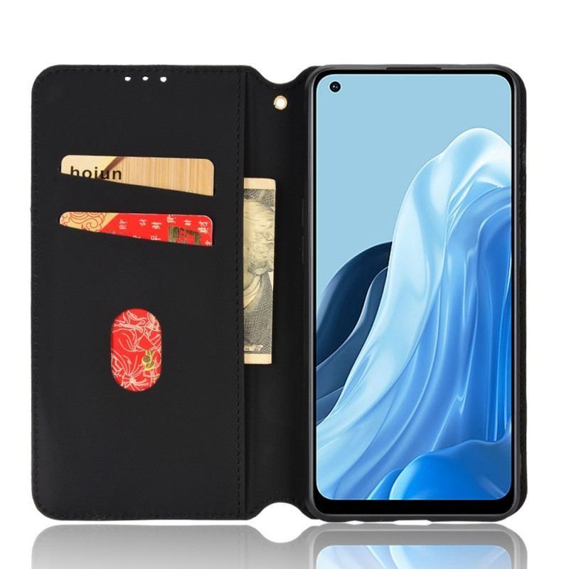 Flip Cover Oppo Reno 7 Effet Cuir Cubes 3D