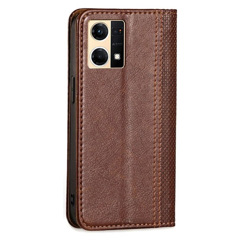 Flip Cover Oppo Reno 7 Simili Cuir Vintage