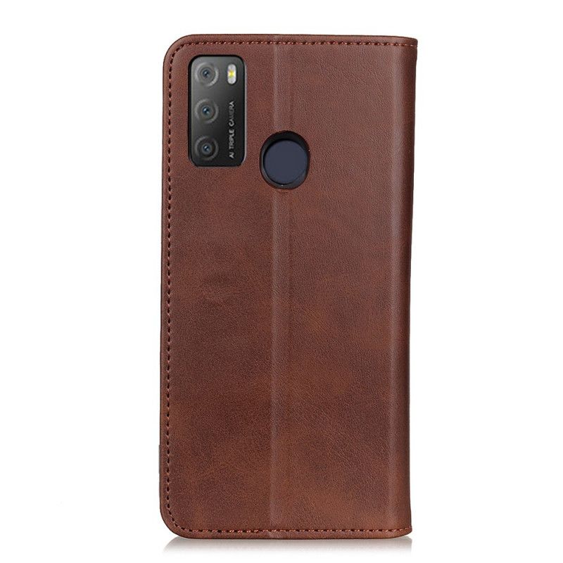 Flip Cover Pour Alcatel 3L (2021) / 1S (2021) Cuir Fendu Élégance