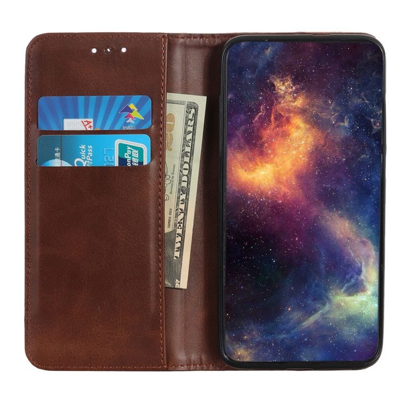 Flip Cover Pour Alcatel 3L (2021) / 1S (2021) Cuir Fendu Élégance