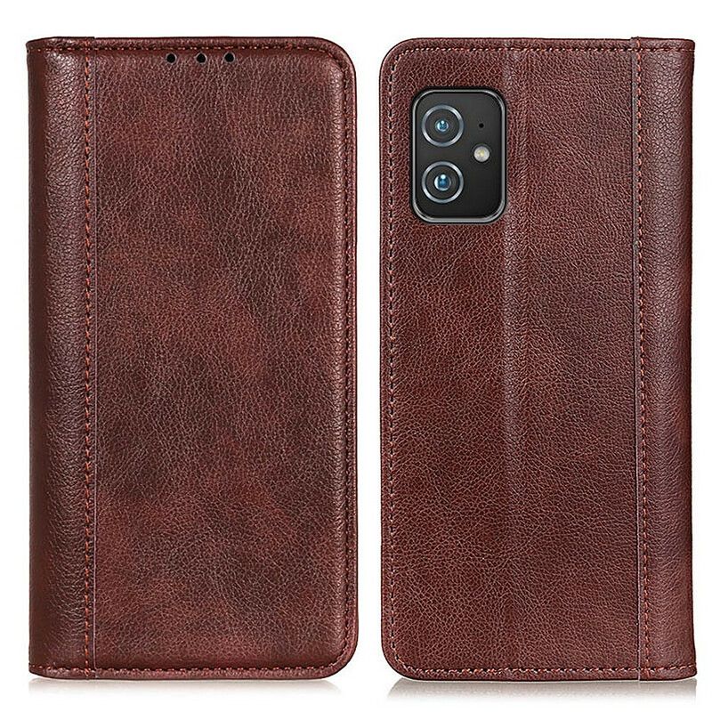 Flip Cover Pour Asus Zenfone 8 Cuir Litchi Fendu Classique