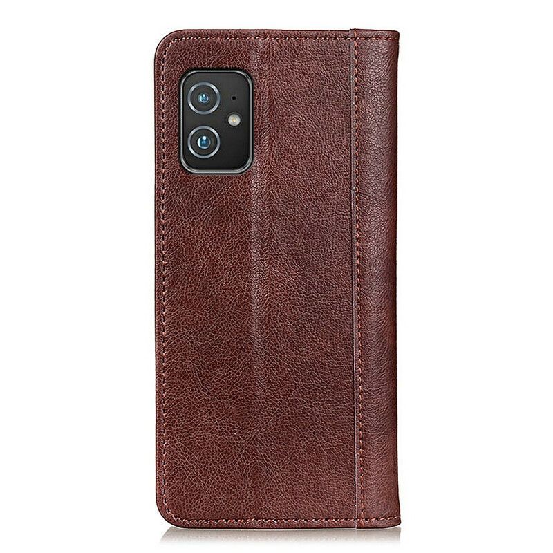 Flip Cover Pour Asus Zenfone 8 Cuir Litchi Fendu Classique