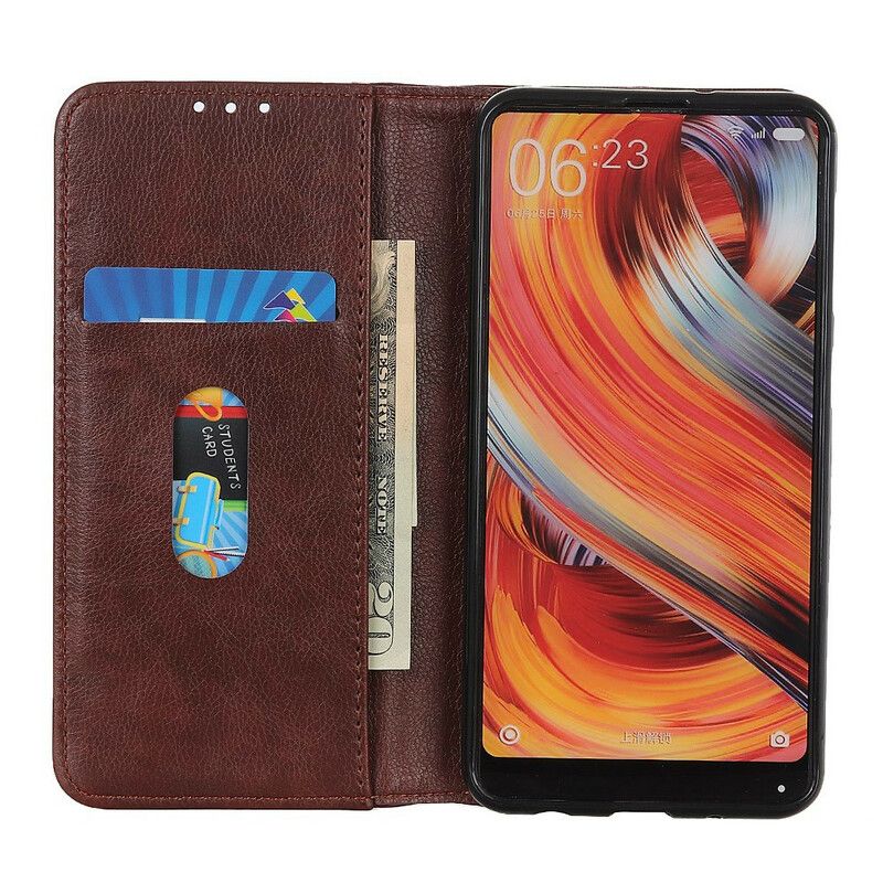 Flip Cover Pour Asus Zenfone 8 Cuir Litchi Fendu Classique