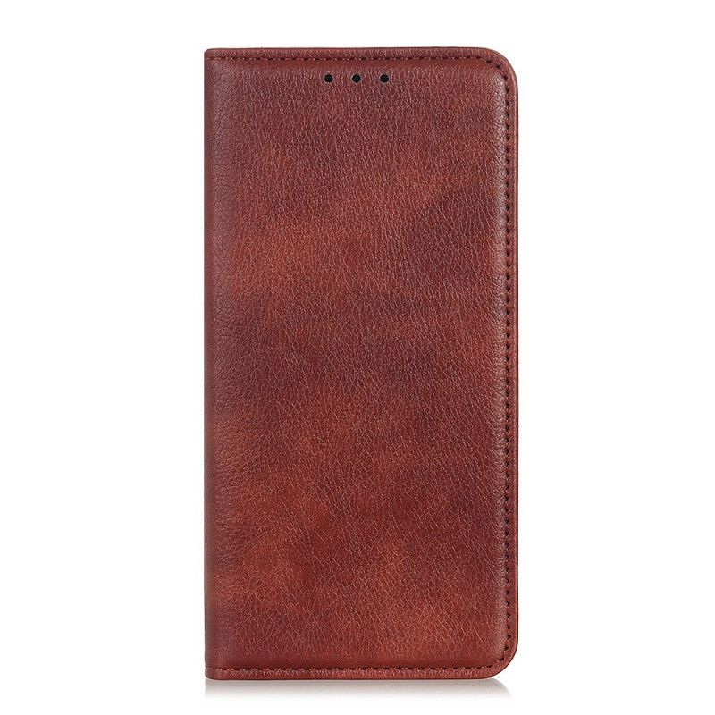 Flip Cover Pour Moto E20 / E30 / E40 Cuir Fendu Texturé