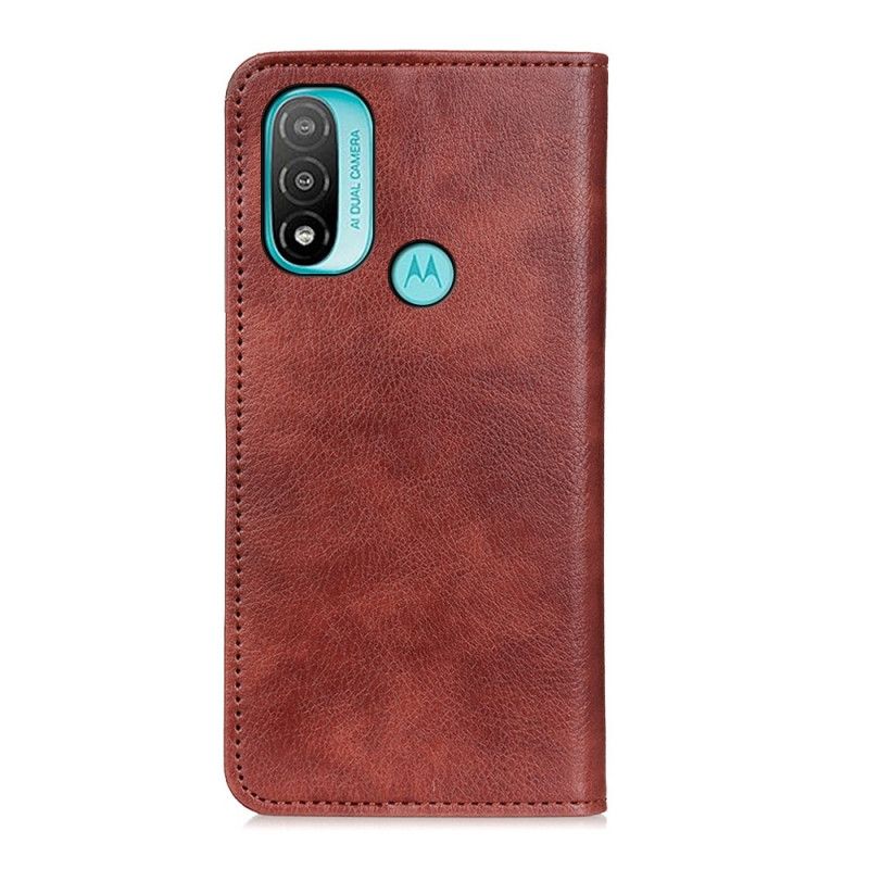 Flip Cover Pour Moto E20 / E30 / E40 Cuir Fendu Texturé