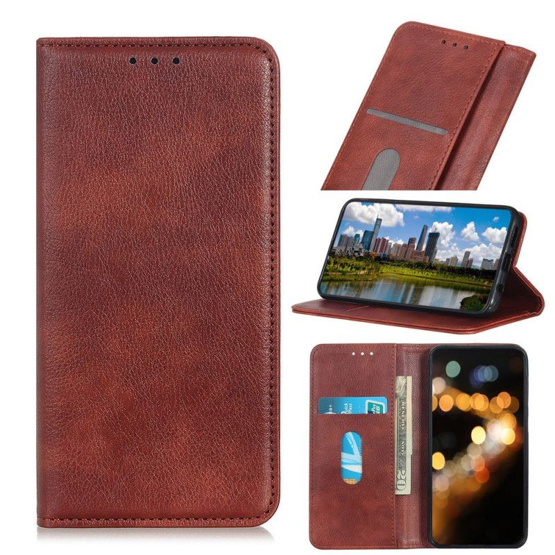 Flip Cover Pour Moto E20 / E30 / E40 Cuir Fendu Texturé