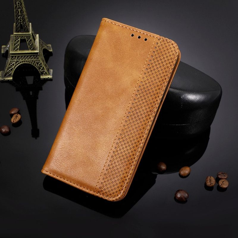 Flip Cover Pour Moto E20 / E30 / E40 Effet Cuir Vintage Stylisé