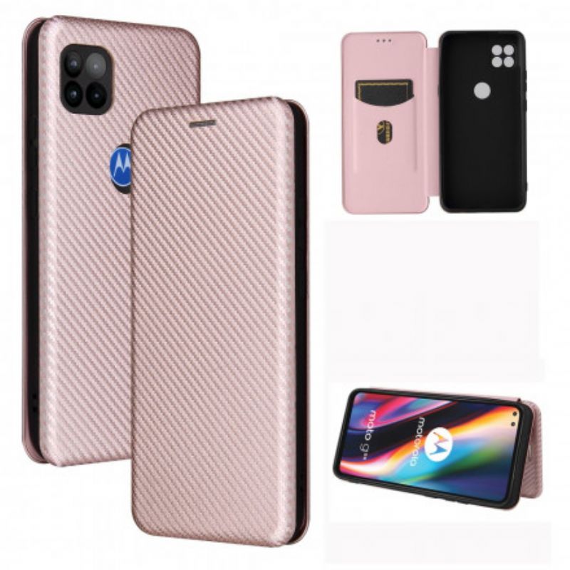 Flip Cover Pour Moto G 5G Silicone Carbone