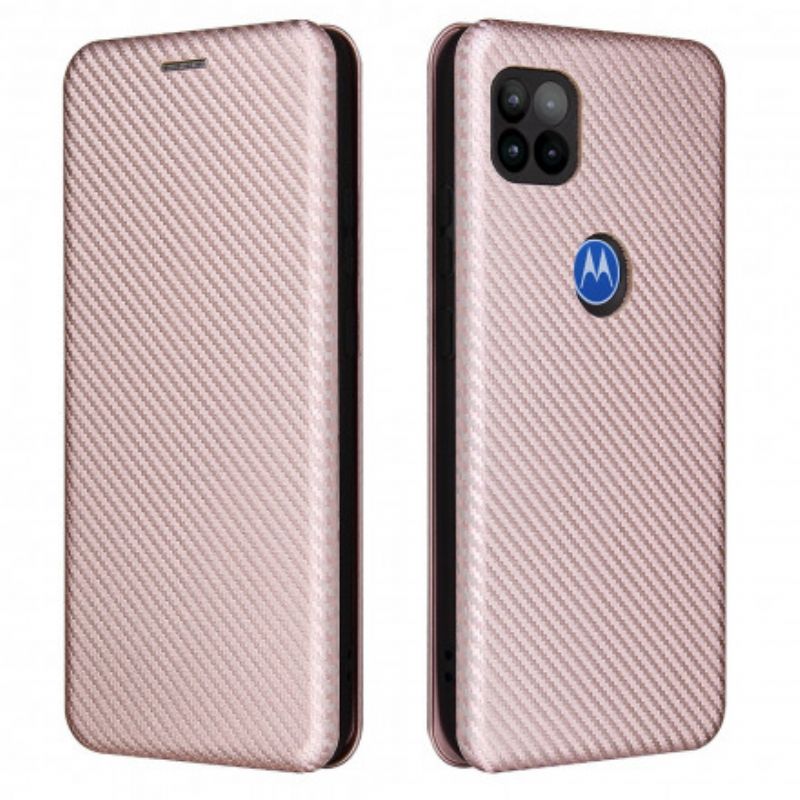 Flip Cover Pour Moto G 5G Silicone Carbone