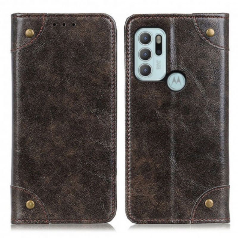Flip Cover Pour Moto G60S Style Cuir Nappa