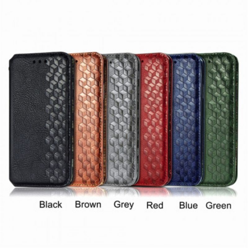 Flip Cover Pour Motorola Edge 20 Lite Simili Cuir Texture Diamant