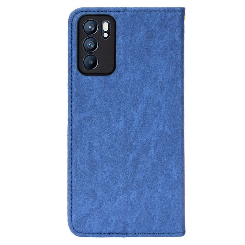 Flip Cover Pour Oppo Reno 6 5G Simili Cuir Bicolore Oblique