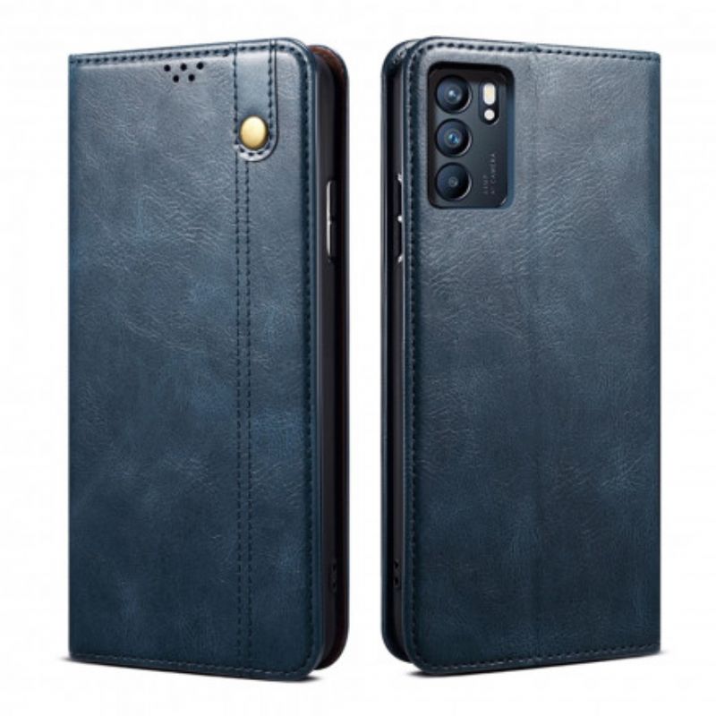 Flip Cover Pour Oppo Reno 6 5G Simili Cuir Ciré