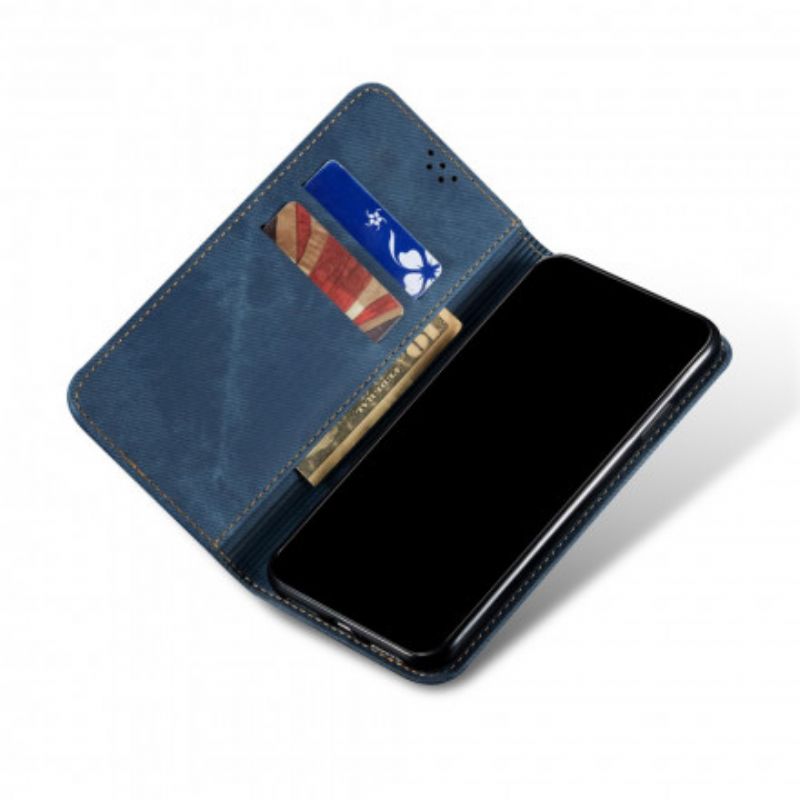 Flip Cover Pour Oppo Reno 6 5G Tissu Jeans