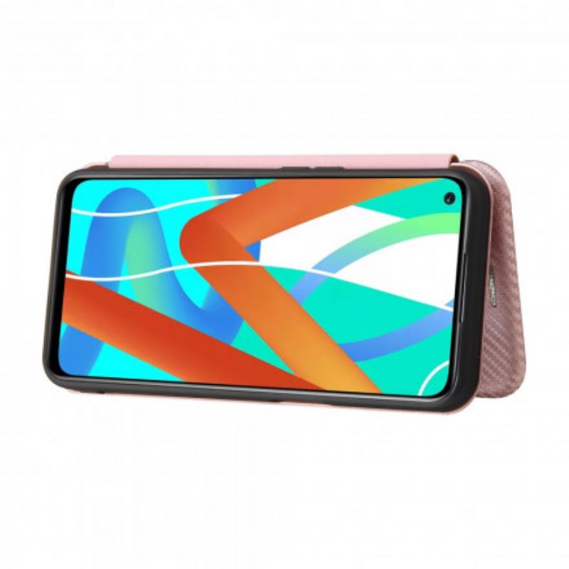 Flip Cover Pour Realme 8 5G Silicone Carbone Coloré