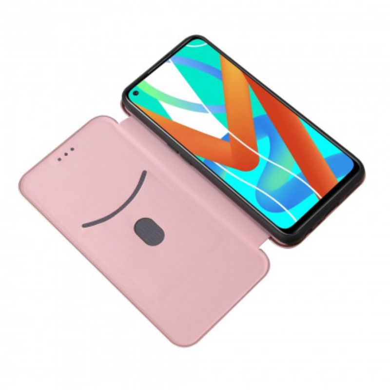 Flip Cover Pour Realme 8 5G Silicone Carbone Coloré