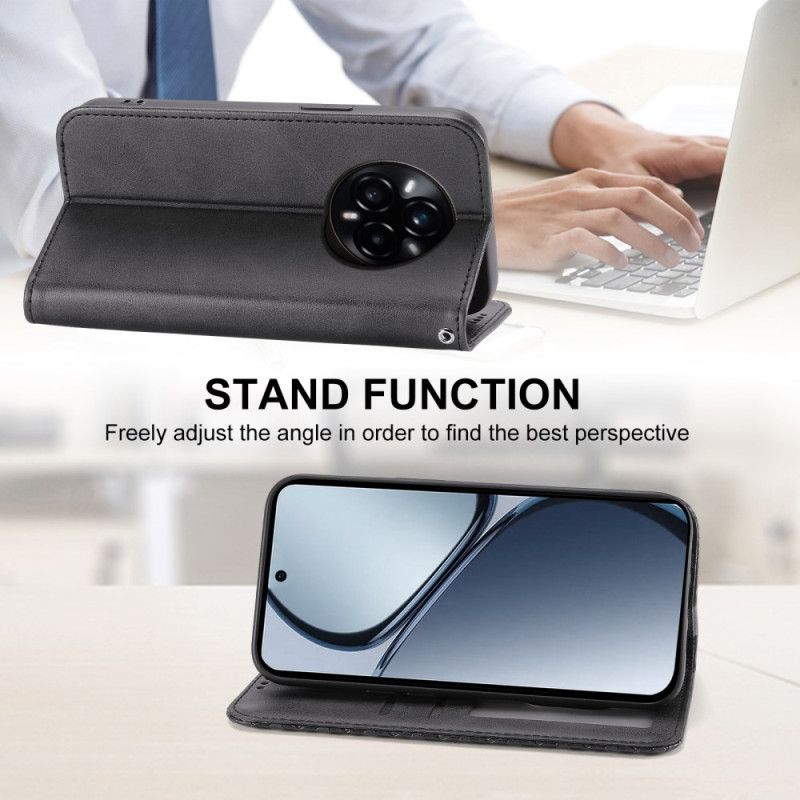 Flip Cover Realme 14 Pro 5G Design Texturé avec Lanière à Mousqueton