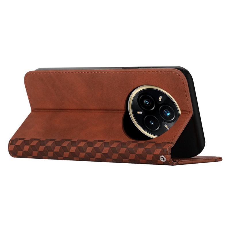 Flip Cover Realme 14 Pro Plus 5G Effet Daim Losanges