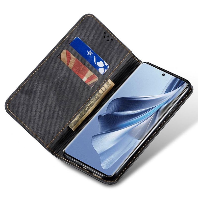 Flip Cover Realme 14 Pro Plus 5G Tissu Jeans