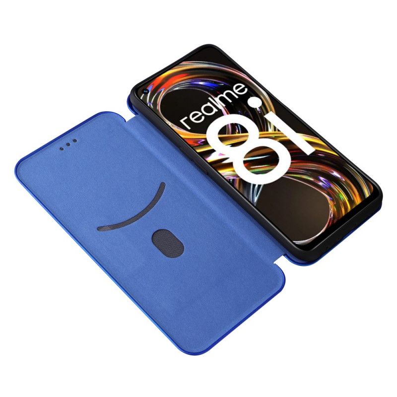 Flip Cover Realme 8i Fibre Carbone