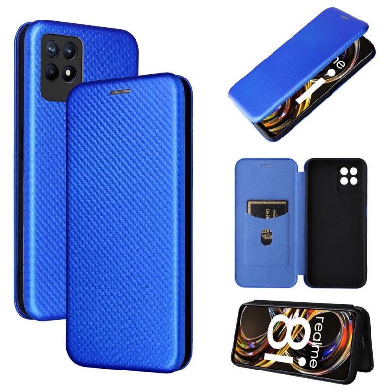 Flip Cover Realme 8i Fibre Carbone