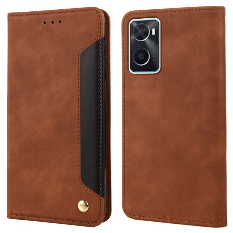 Flip Cover Realme 9i Effet Cuir Business Bicolore