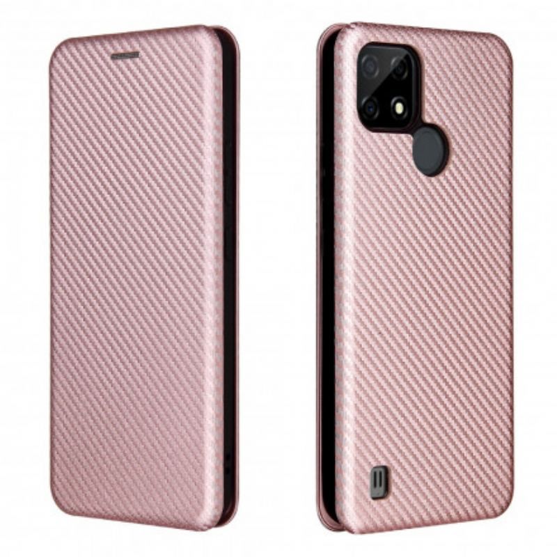 Flip Cover Realme C21 Fibre Carbone