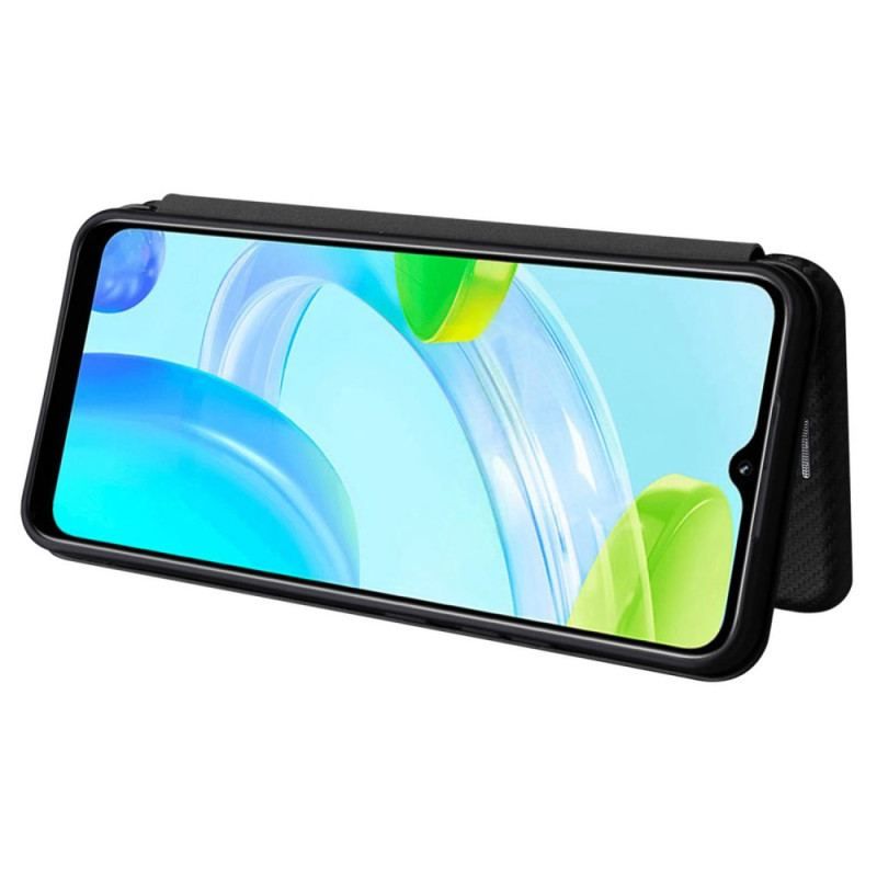 Flip Cover Realme C30 Fibre Carbone à Anneau-Support