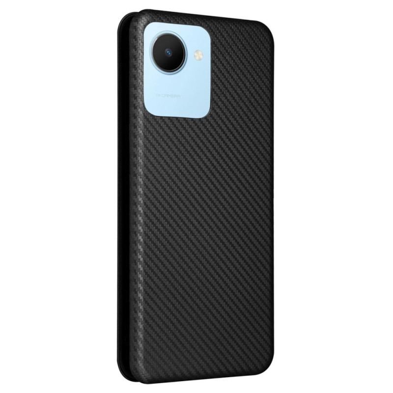 Flip Cover Realme C30 Fibre Carbone à Anneau-Support