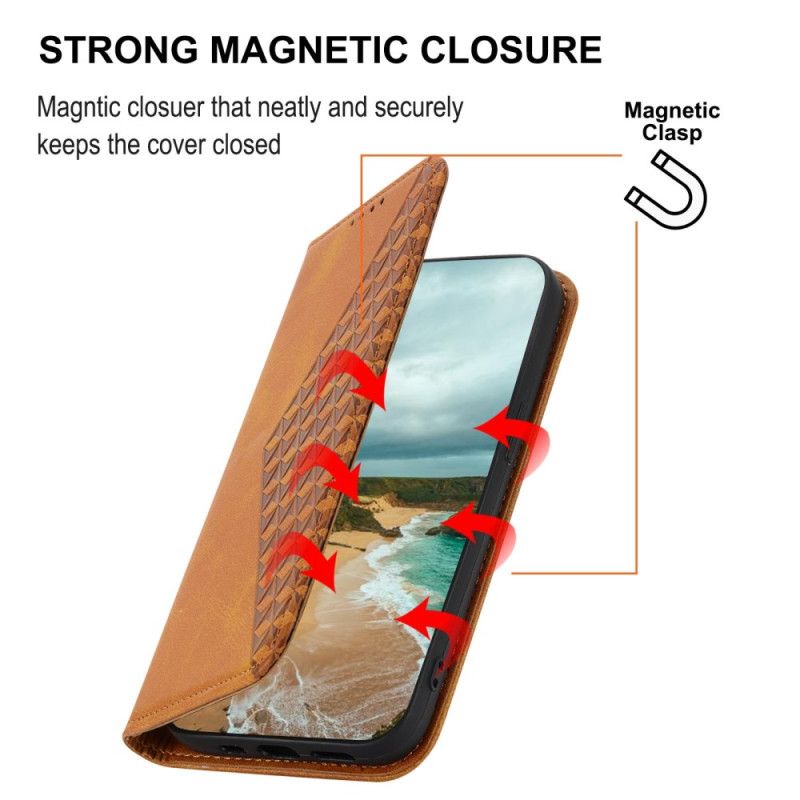 Flip Cover Realme C53 / C51 Motif Losanges à Lanière