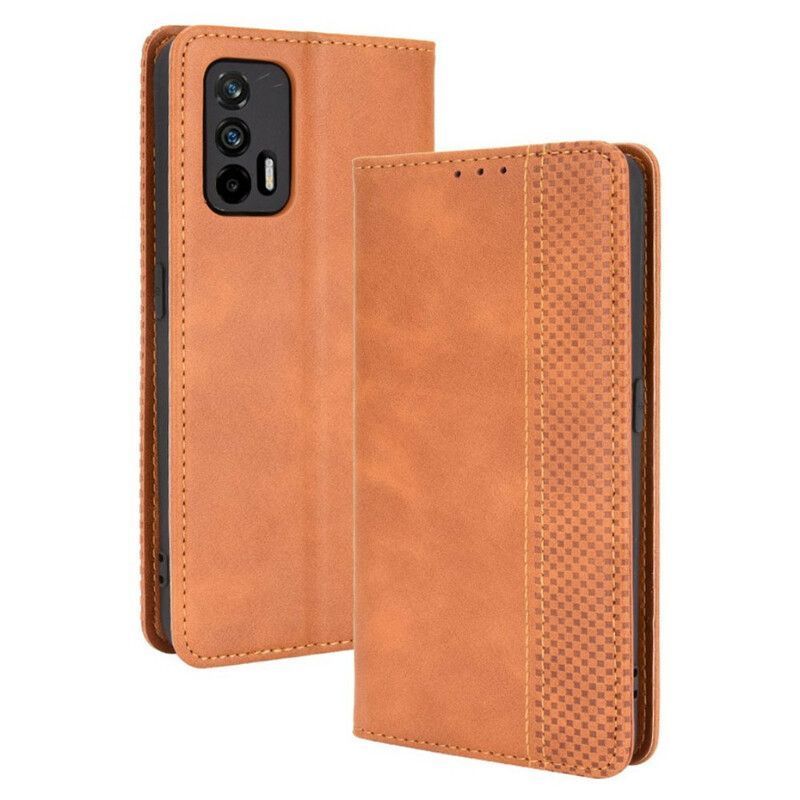 Flip Cover Realme GT 5G Effet Cuir Vintage Stylisé