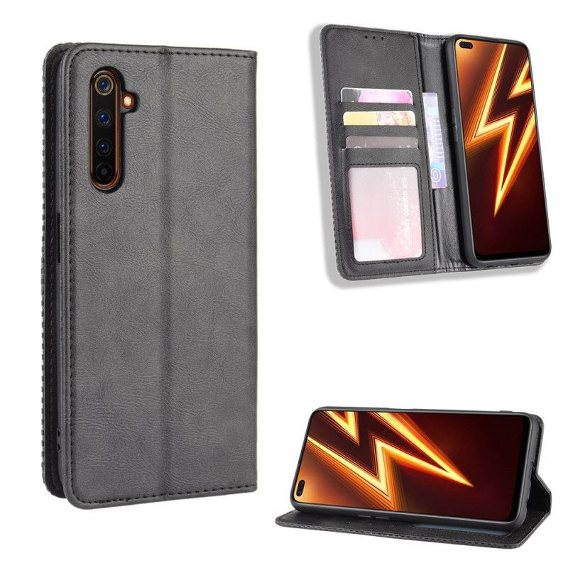 Flip Cover Realme X50 Pro Effet Cuir Vintage Stylisé