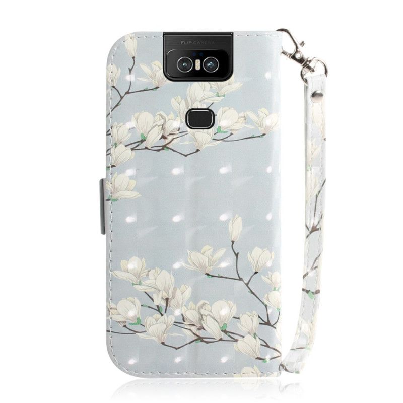 Housse Asus Zenfone 6 Arbre En Fleurs À Lanière